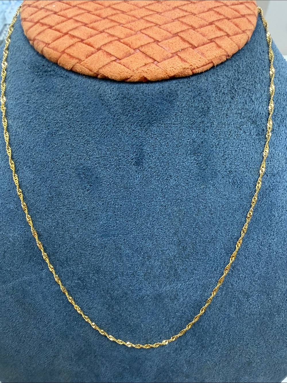 10KT YELLOW GOLD SINGAPORE CHAIN 16” LONG
